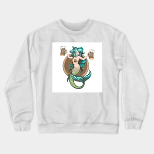 Mermaid With Mugs of Beer Crewneck Sweatshirt